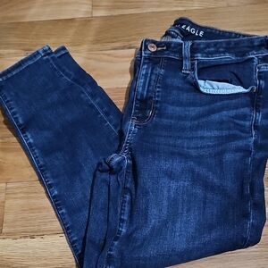 American Eagle Outfitters Dark Indigo Skinny Jeans Jegging 8 X Short